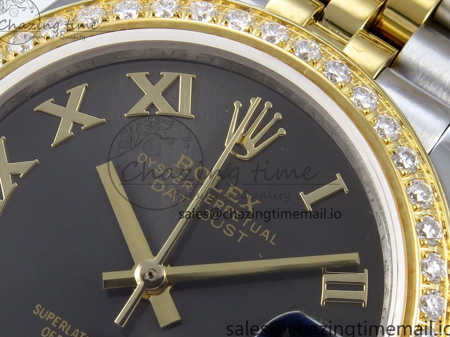JARF 904L YG Diamonds SS Jubilee Edition Gray 278383RBR Roman 1:1 Best 31 on Steel Bracelet DateJust Dial HZ2236 0502